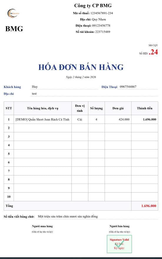 HÓA ĐƠN